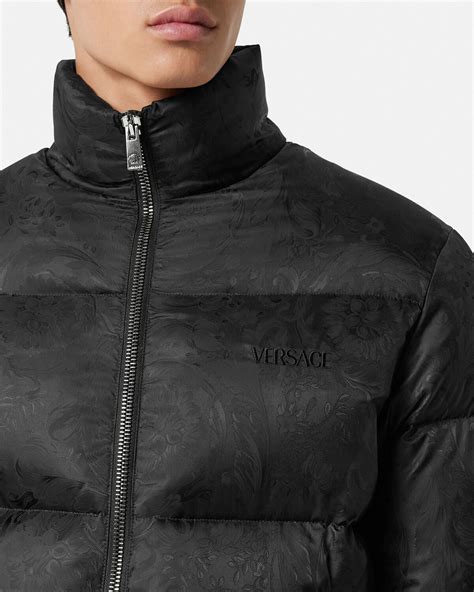 versace jeans quilted puffer jacket|Versace barocco puffer jacket.